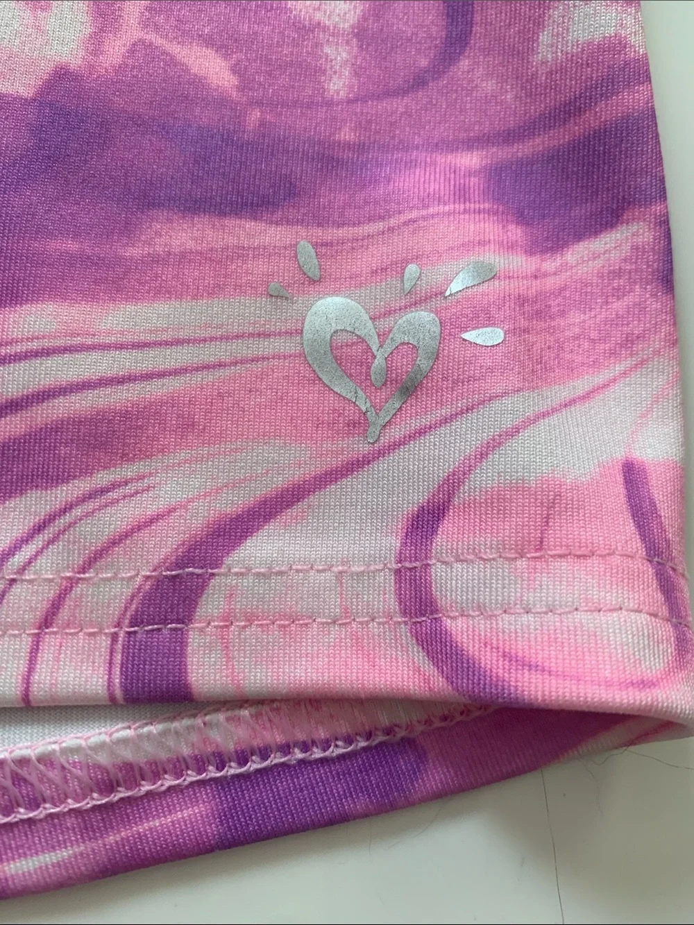 Justice Pink & Purple Marble Bike Shorts Size 8